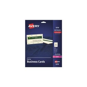 Avery 2" x 3.5" Ivory Business Cards, Sure Feed? Technology, Laser, 250 Cards (5376)