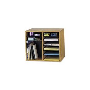 Safco Adjustable 12-Slot Wood Literature Organizer