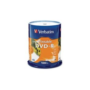 Verbatim DVD Recordable Media - DVD-R - 16x - 4.70 GB - 100 Pack