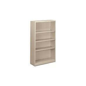 HON Brigade Steel Bookcase | 4 Shelves | 34-1/2"W | Light Gray Finish
