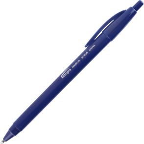 Integra Triangular Barrel Retractable Ballpoint Pens, Blue
