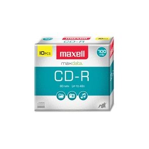 Maxell CD Recordable Media - CD-R - 40x - 700 MB - 10 Pack Slim Jewel Case