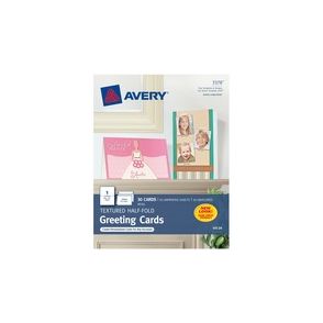 Avery Half-Fold Greeting Cards, Textured, Uncoated, 5-1/2" x 8-1/2" , 30 Cards (3378)