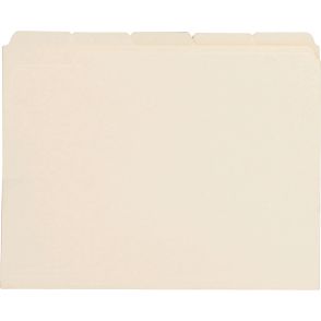 Business Source 1/5 Tab Cut Letter Recycled Top Tab File Folder