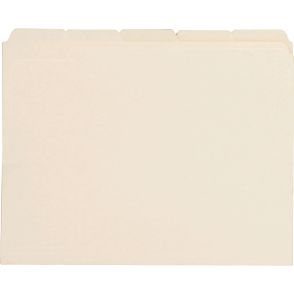 Business Source 1/5 Tab Cut Letter Recycled Top Tab File Folder