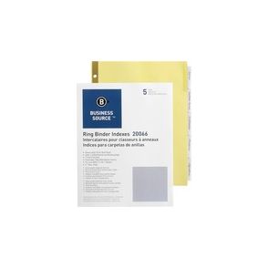 Business Source Insertable 5-Tab Ring Binder Indexes