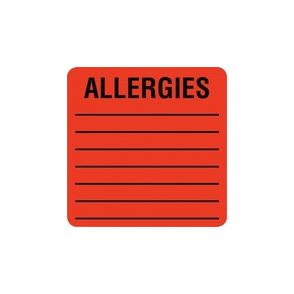 Tabbies Square ALLERGIES Labels