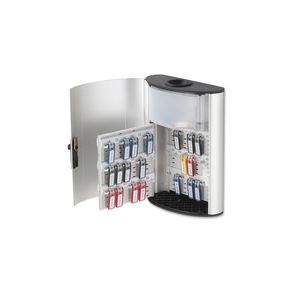 DURABLE Brushed Aluminum Combo Lock 54-Key Cabinet with Drop Box