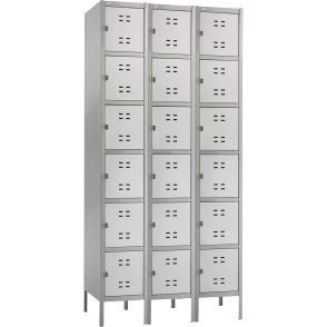 Safco Six-Tier Two-tone 3 Column Locker with Legs