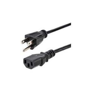 StarTech.com 15ft (4.5m) Computer Power Cord NEMA 5-15P to C13, 10A 125V, 18AWG Black Replacement AC PC Power Cord, TV/Monitor Power Cable