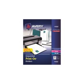 Avery Unpunched Print-On Dividers