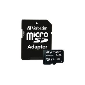 64GB Premium microSDXC Memory Card with Adapter, UHS-I V10 U1 Class 10