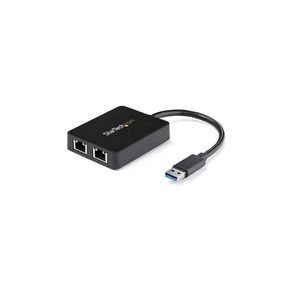 StarTech.com USB 3.0 to Dual Port Gigabit Ethernet Adapter NIC w/ USB Port