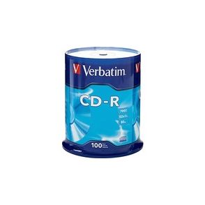 Verbatim CD-R 700MB 52X with Branded Surface - 100pk Spindle