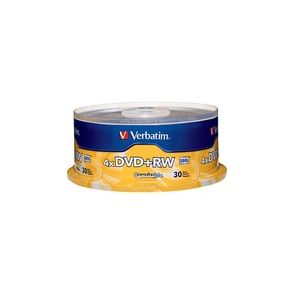 Verbatim 94834 DVD Rewritable Media - DVD+RW - 4x - 4.70 GB - 30 Pack Spindle