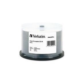 Verbatim CD-R 700MB 52X DataLifePlus White Inkjet Printable - 50pk Spindle