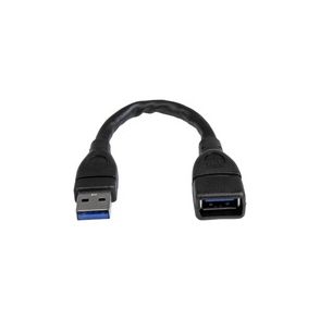 StarTech.com 6in Black USB 3.0 (5Gbps) Extension Adapter Cable A to A - M/F