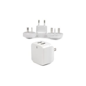 StarTech.com Travel USB Wall Charger€" 2 Port€" White€" Universal Travel Adapter€" International Power Adapter€" USB Charger