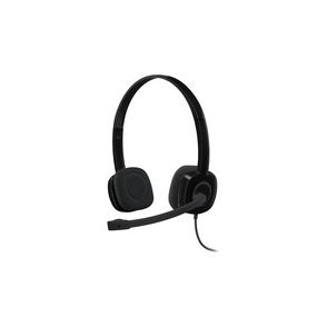 Logitech H151 Stereo Headset with Rotating Boom Mic (Black) - Stereo - 3.5MM AUDIO JACK CONNECTION - Wired - In-Line Control - 22 Ohm - 20 Hz - 20 kHz - Over-the-head - 5.9 ft Cable - Black