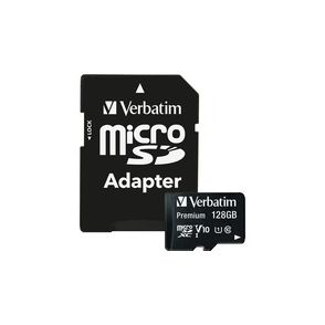 128GB Premium microSDXC Memory Card with Adapter, UHS-I Class 10