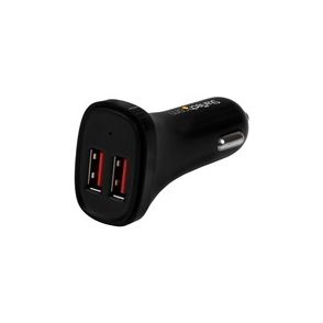 StarTech.com Dual Port USB Car Charger - Black - High Power 24W/4.8A - 2 port USB Car Charger - Charge two tablets at once
