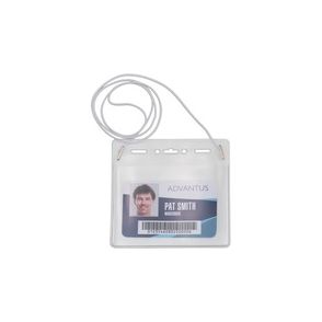 Advantus Horizontal ID Card Holder with Neck Cord