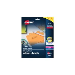 Avery Easy Peel High Gloss Clear Mailing Labels