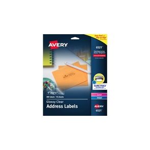 Avery Easy Peel High Gloss Clear Mailing Labels