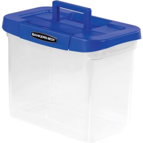 Bankers Box Heavy Duty Portable Plastic File Box