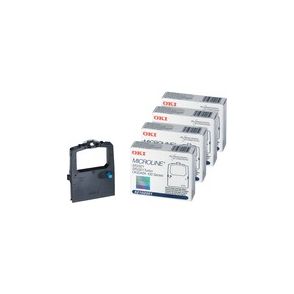 Oki Dot Matrix Ribbon Cartridge - Black - 4 / Bundle