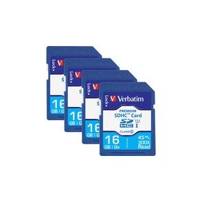 Verbatim Premium 16 GB Class 10 SDHC - 4 Pack