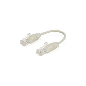StarTech.com 6 in CAT6 Cable - Slim CAT6 Patch Cord - Gray Snagless RJ45 Connectors - Gigabit Ethernet Cable - 28 AWG - LSZH (N6PAT6INGRS)