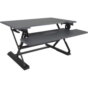 Victor High Rise Height Adjustable Standing Desk with Keyboard Tray (36" , Gray)