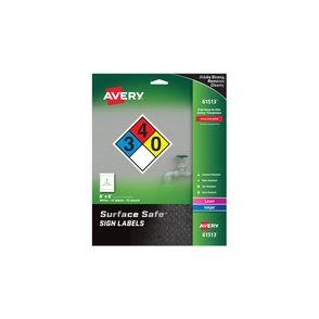 Avery 8"x8" Removable Label Safety Signs