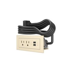 Wiremold Wiremold Radiant Furniture Power Center (2) Outlet (2) USB, White