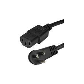 StarTech.com 10ft (3m) Computer Power Cord, Right Angle NEMA 5-15P to C13, 10A 125V, 18AWG, Replacement AC Power Cord, Monitor Power Cable