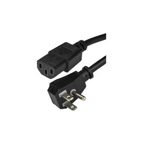 StarTech.com 10ft (3m) Computer Power Cord, Flat 5-15P to C13, 10A 125V, 18AWG, Black Replacement AC PC Power Cord, TV/Monitor Power Cable