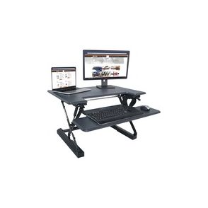 Victor High Rise Height Adjustable Standing Desk with Keyboard Tray (31" , Gray)