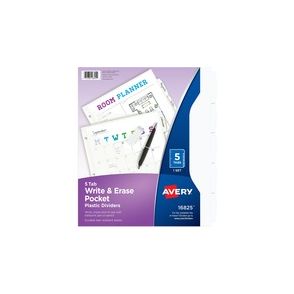 Avery Write & Erase Pocket Plastic Dividers