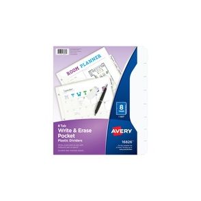 Avery Write & Erase Pocket Plastic Dividers