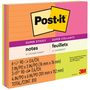 Post-it® Super Sticky Notes - Energy Boost Color Collection