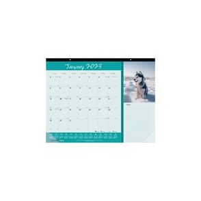 Blueline Man's Best Friend Dogs Desk Pad Calendar