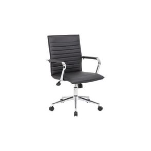 Boss Black Vinyl Hospitality Chair