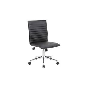 Boss Black Vinyl Armless Hospitality Chair