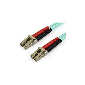 StarTech.com 15m (50ft) LC/UPC to LC/UPC OM3 Multimode Fiber Optic Cable, Full Duplex Zipcord Fiber, 100Gbps, LOMMF, LSZH Fiber Patch Cord
