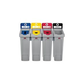 Rubbermaid Commercial Slim Jim Recycling Station - 4-Stream