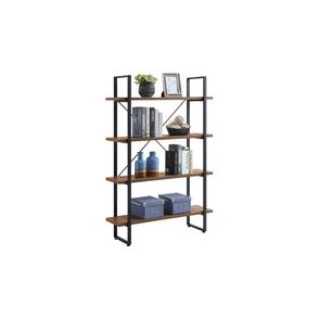 Lorell SOHO Rustic Metal Frame Bookcase