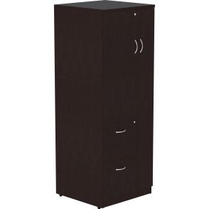 Lorell Essentials Laminate Tall Storage Cabinet - 2-Drawer, Espresso