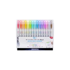 Zebra MILDLINER Dual Ended Brush Pen & Marker Set