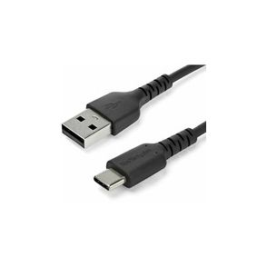 StarTech.com 1m USB A to USB C Charging Cable - Durable Fast Charge & Sync USB 2.0 to USB Type C Data Cord - Aramid Fiber M/M 3A Black